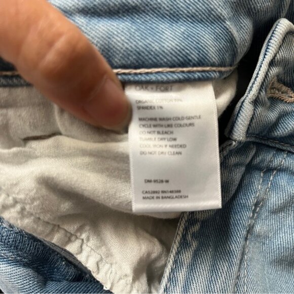Oak + Fort straight leg barrel denim organic cotton jeans Sz 27 - Picture 7 of 11